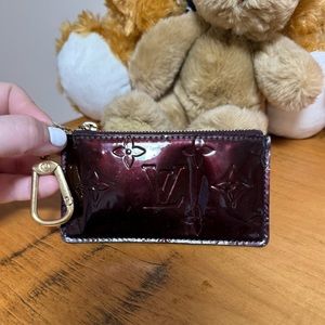 COPY - Louis Vuitton Monogram Amarante Vernis Key Cles zip pouch Burgundy
